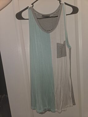 Staccato Mint Green and White Striped Tank Top